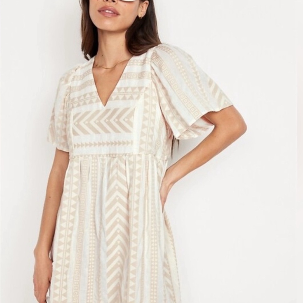 Old Navy Dress Aztec Mini Swing Smocked Pockets Cotton‎ Blend Minimalist 3X - Picture 9 of 9